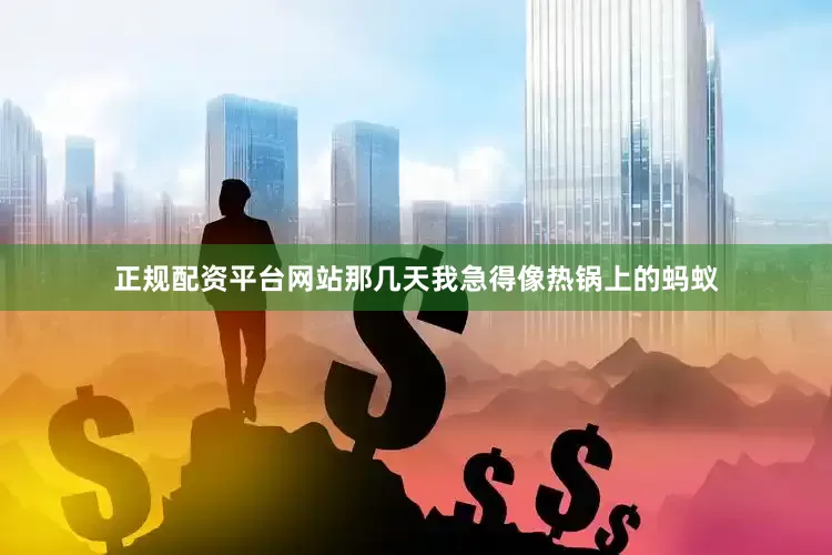 正规配资平台网站那几天我急得像热锅上的蚂蚁