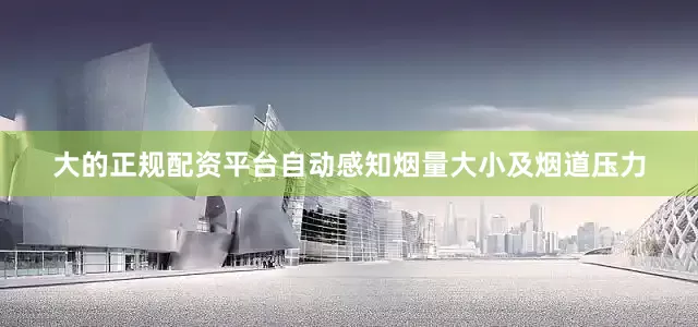 大的正规配资平台自动感知烟量大小及烟道压力